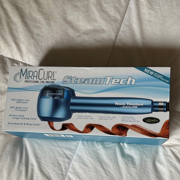 BaBylissPRO Nano Titanium MiraCurl SteamTech - Blue - Picture 1 of 3